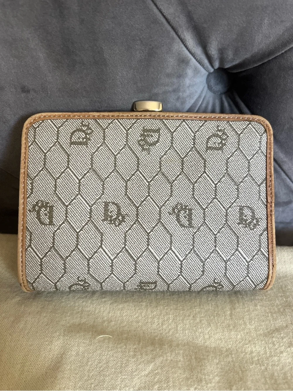 Christian Dior Honeycomb coin pouch